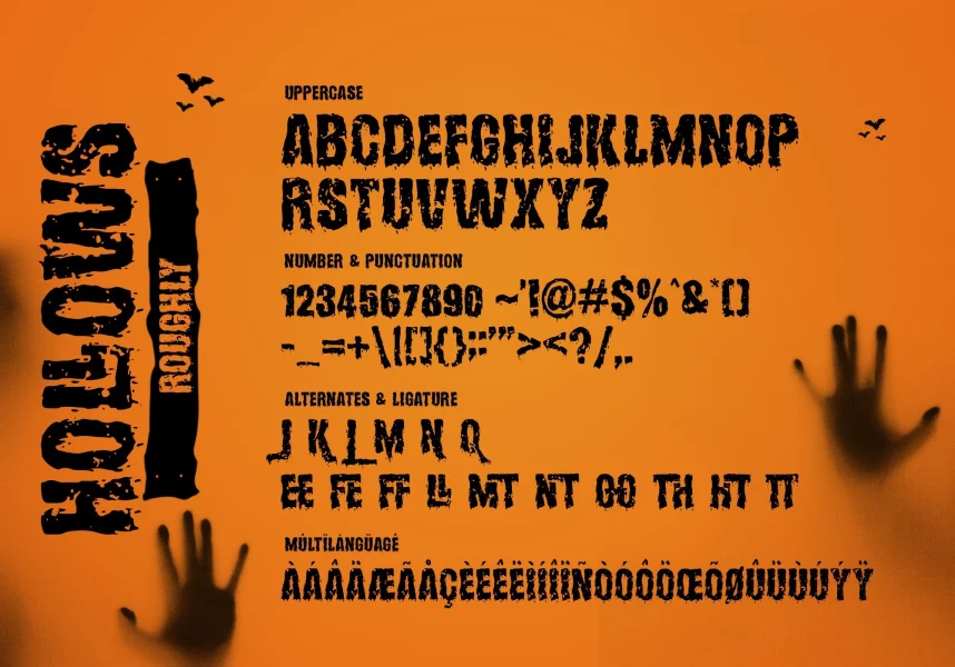 Hollows Free Font preview 7