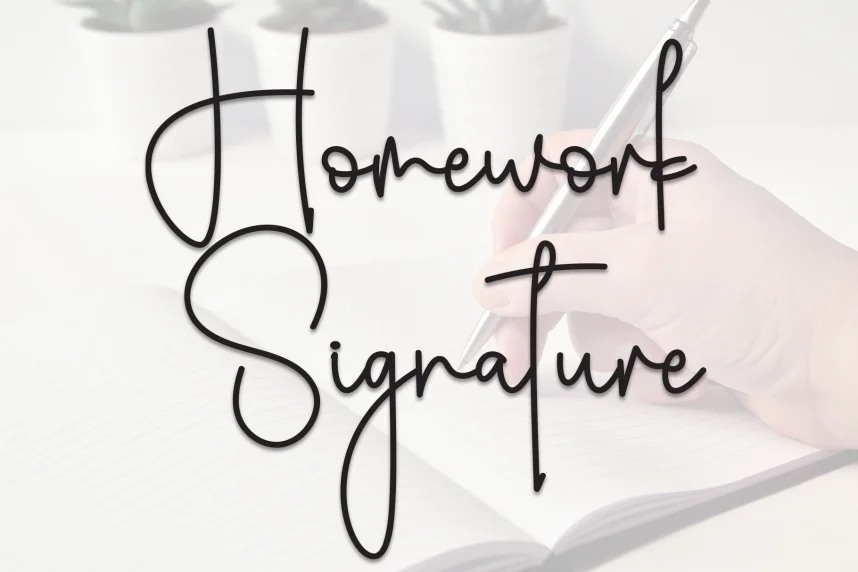 Homework Signature Simple Handwritten Font preview 2