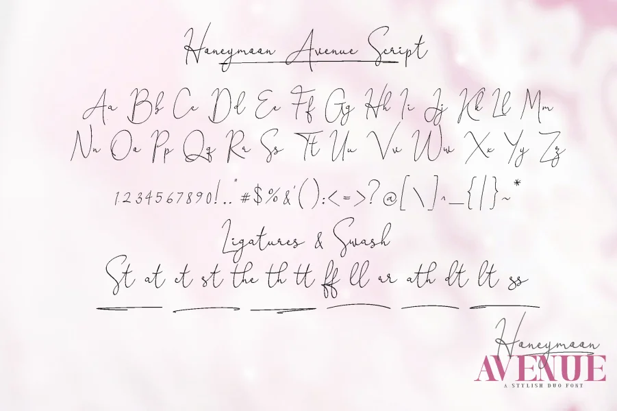 Honeymoon Avenue Serif Font preview 11