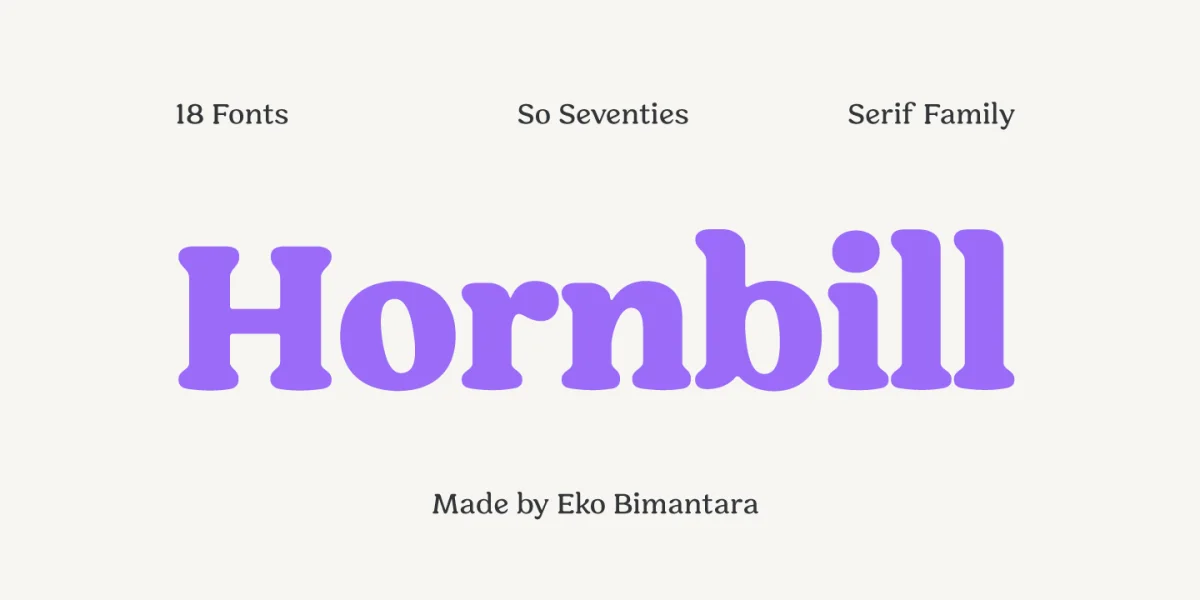 Hornbill Personal Use Font Family