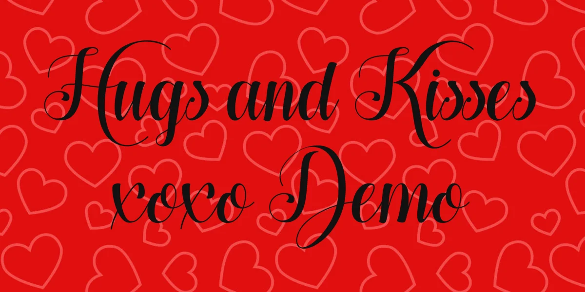 Hugs and Kisses xoxo Demo Font