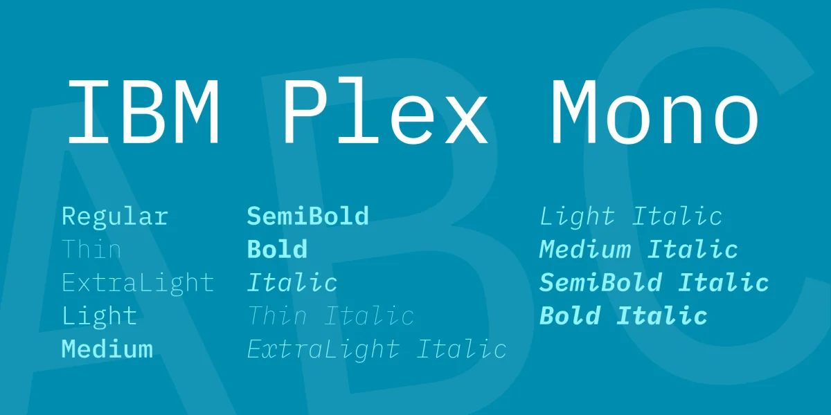 IBM Plex Mono Font Family