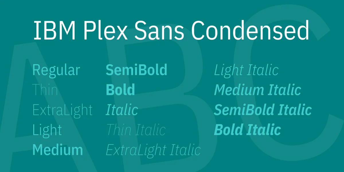IBM Plex Sans Condensed Font Family