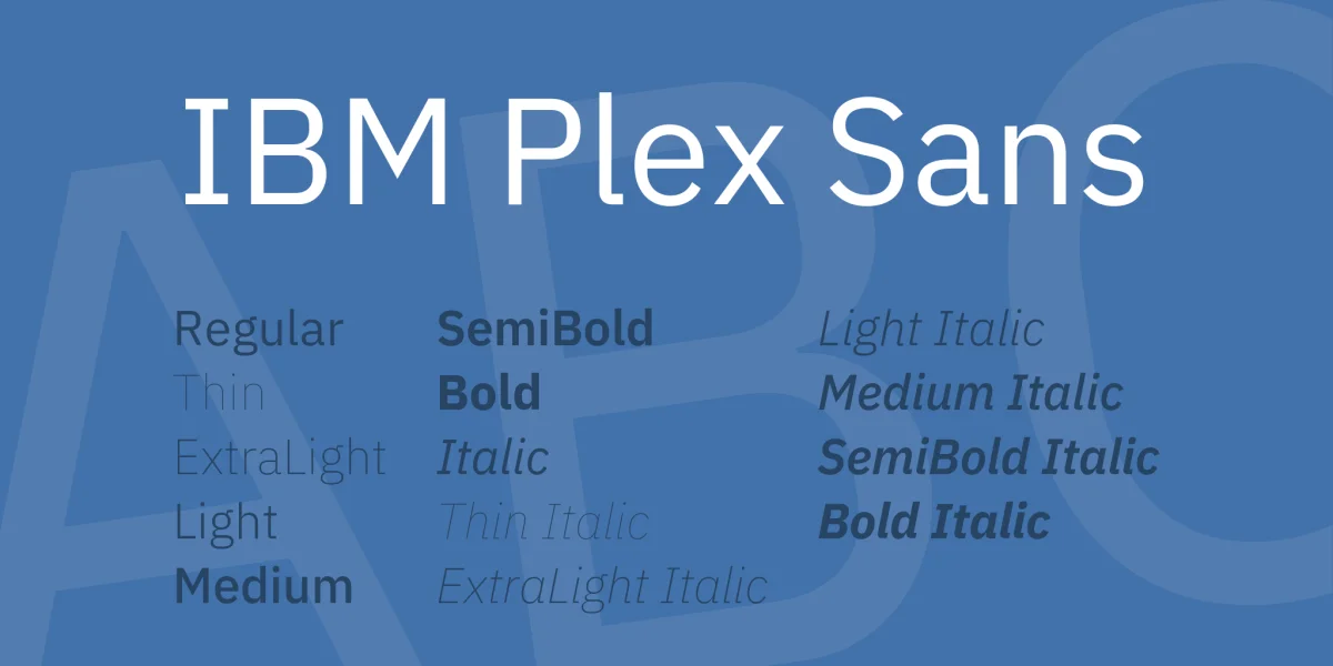 IBM Plex Sans Font Family
