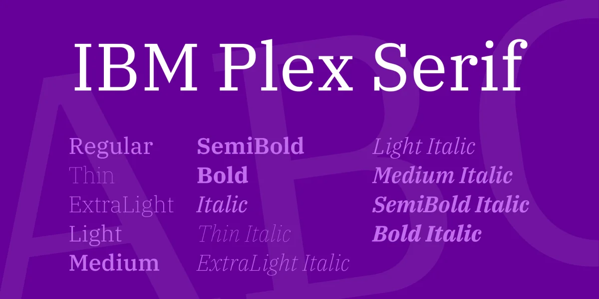 IBM Plex Serif Font Family