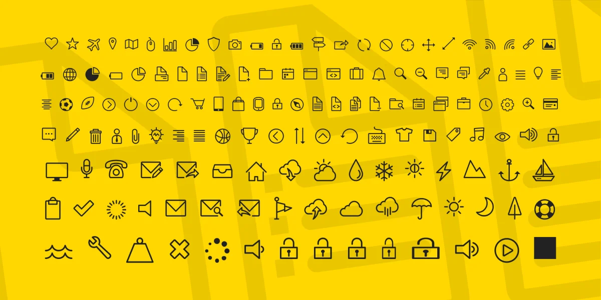 Icon-Works Font preview 2