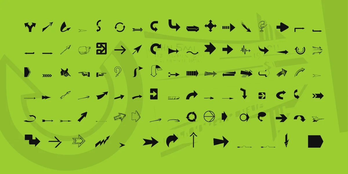 Idea Arrows Font preview 2