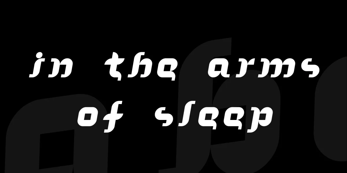 In the arms of sleep Font