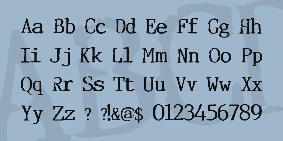 Incognitype Font preview 4
