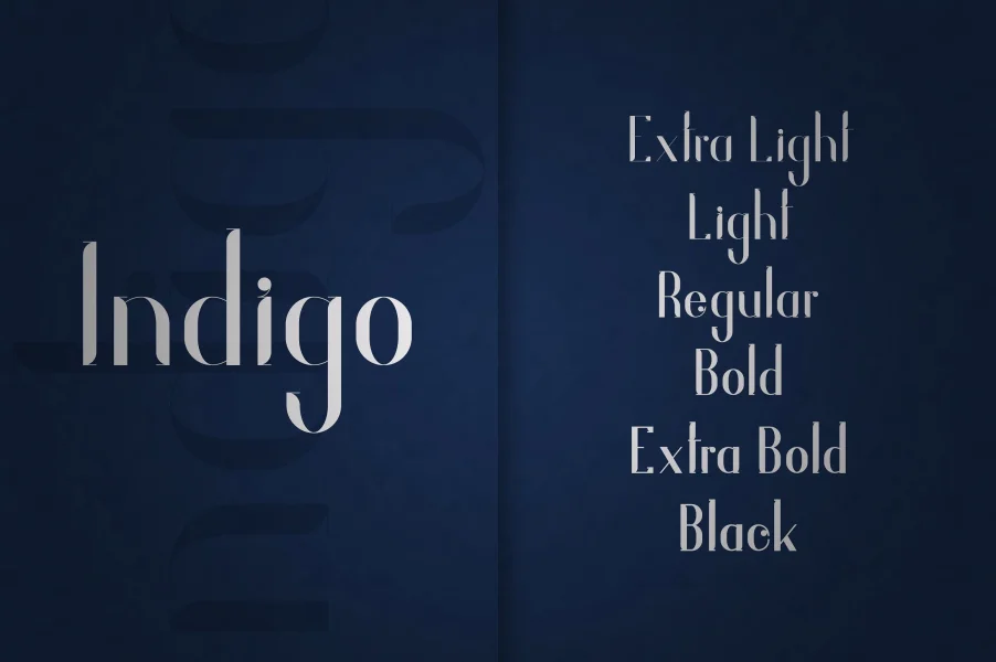 Indigo Font preview 2