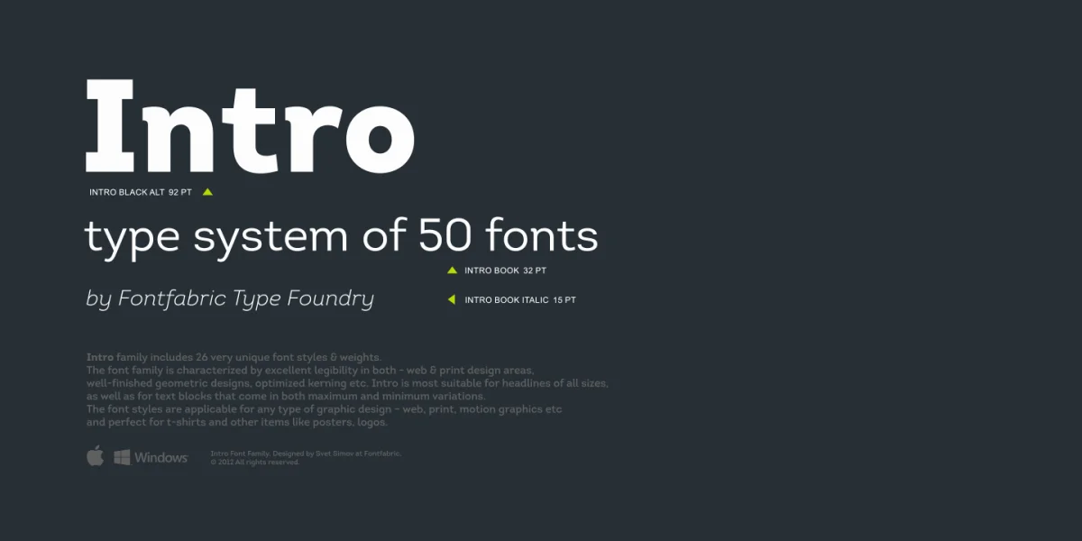 Intro Cond Font Family