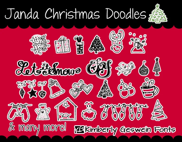 Janda Christmas Doodles Font