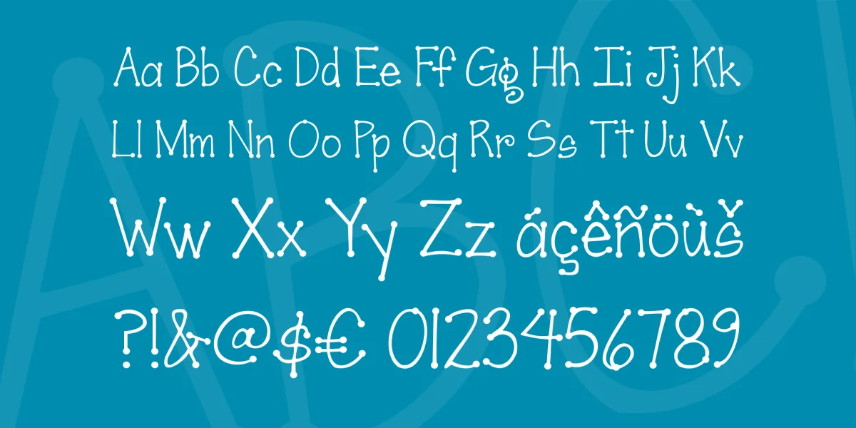 Janda Scrapgirl Dots Font preview 3