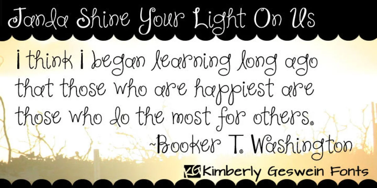 Janda Shine Your Light On Us Font