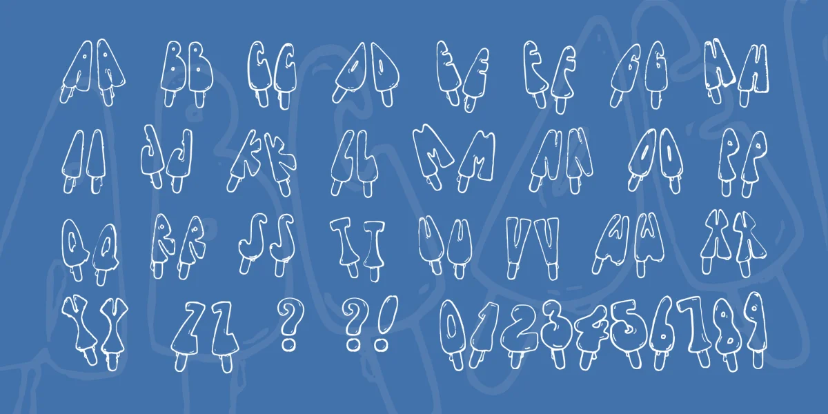 Jenna's Popsicles Font preview 3