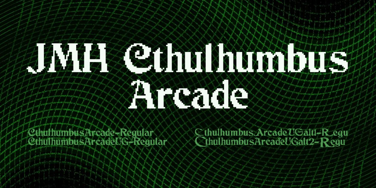 JMH Cthulhumbus Arcade Font Family preview 2