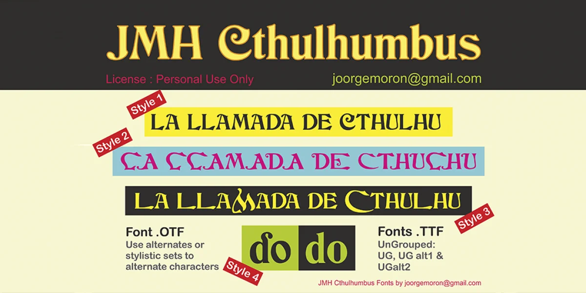 JMH Cthulhumbus Font Family