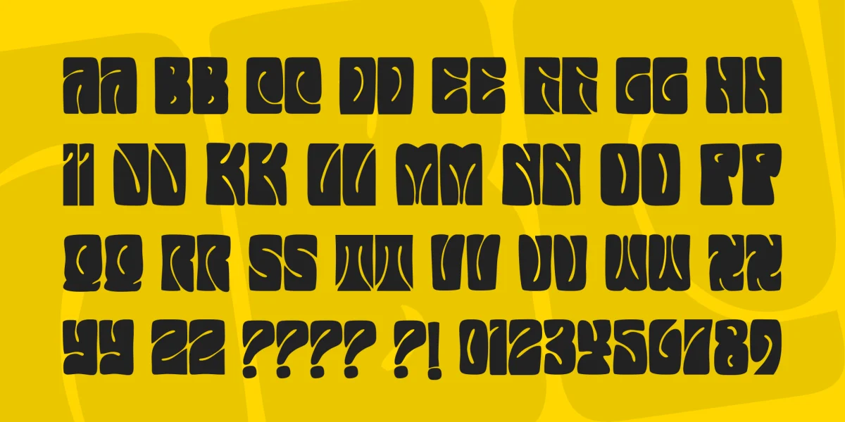 JMH Psychedelic CAPS Font preview 2