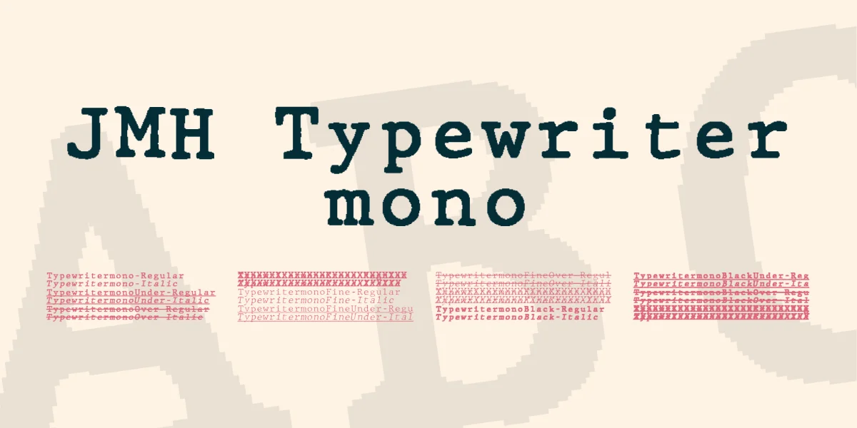 JMH Typewriter mono Font Family preview 2