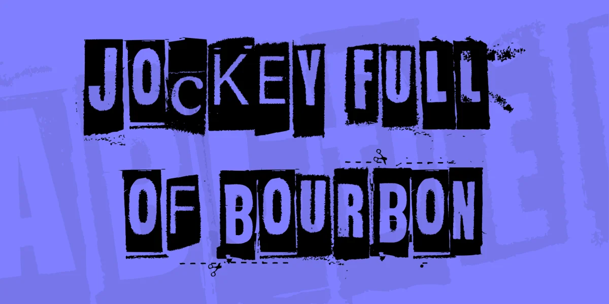 Jockey Full Of Bourbon Font preview 3