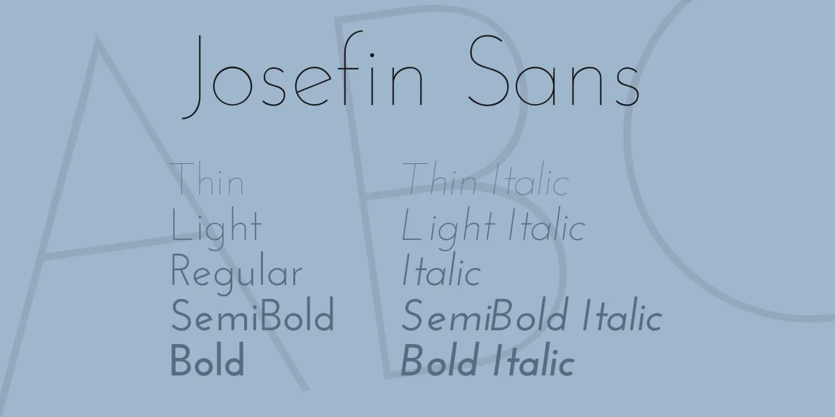 Josefin Sans Font Family