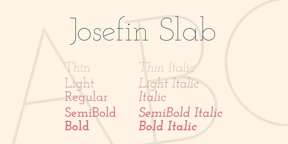 Josefin Slab Font Family