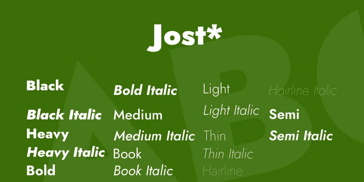 Jost* Font Family