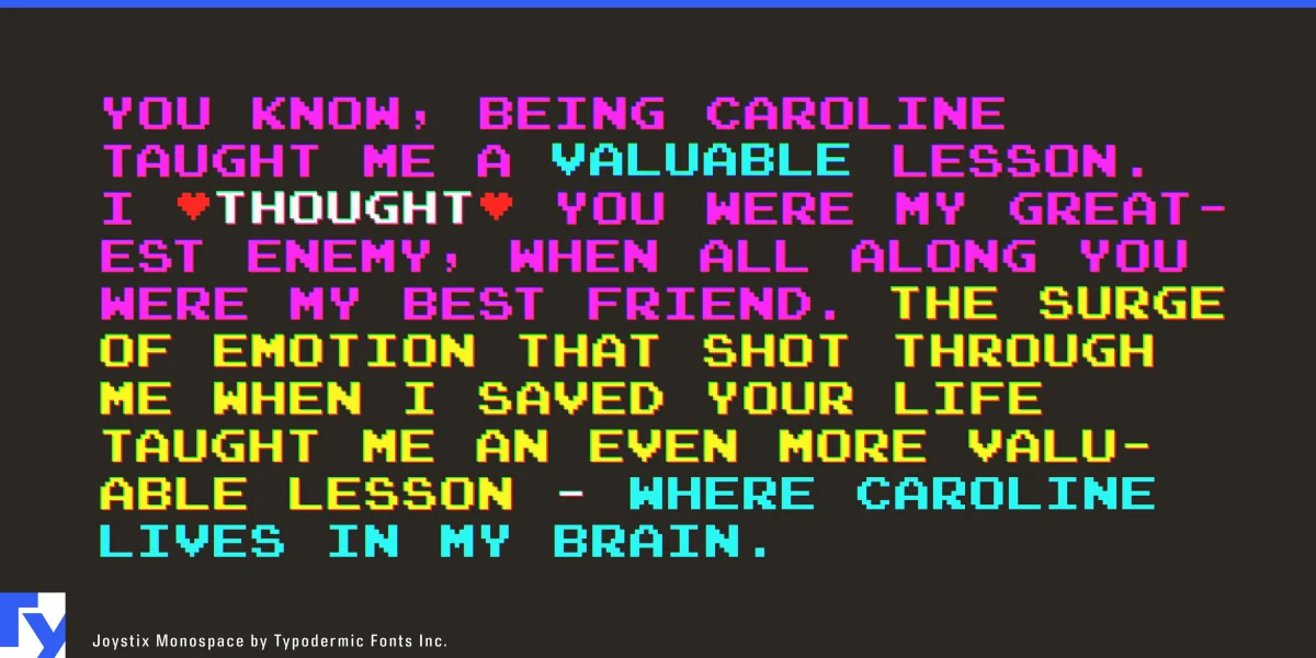 Joystix Font preview 2
