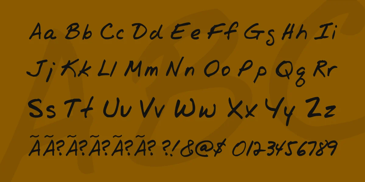 jr!hand Font preview 4