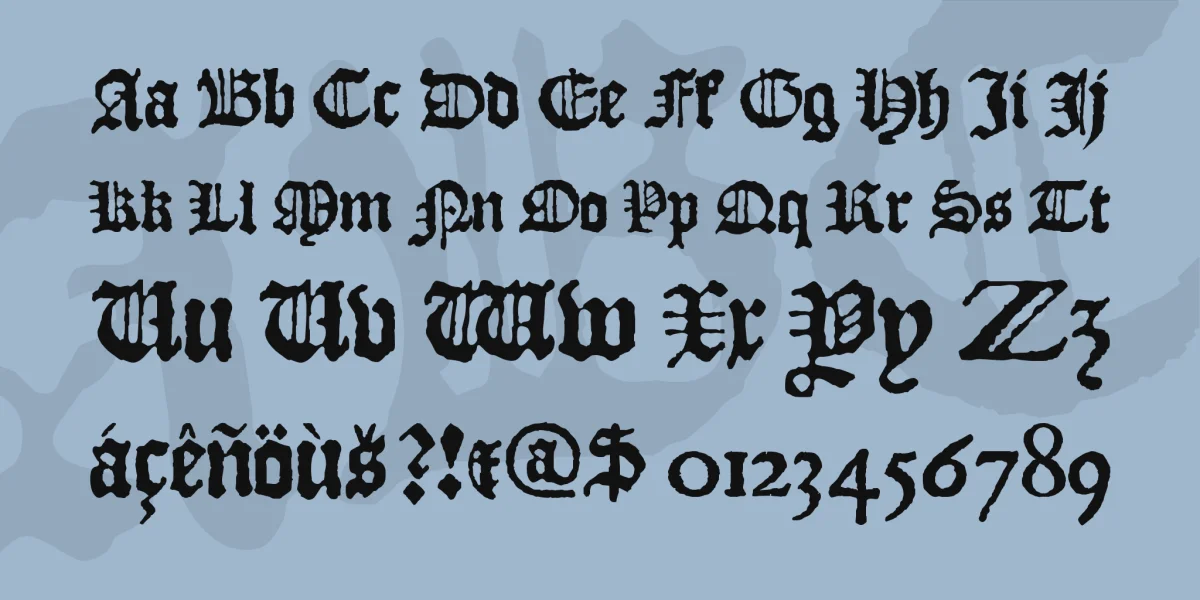 JSL Blackletter Font preview 3