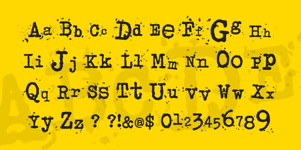 junko's typewriter Font preview 6