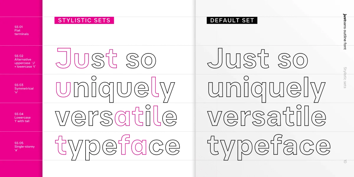 JUST Sans Outline Font Family preview 10