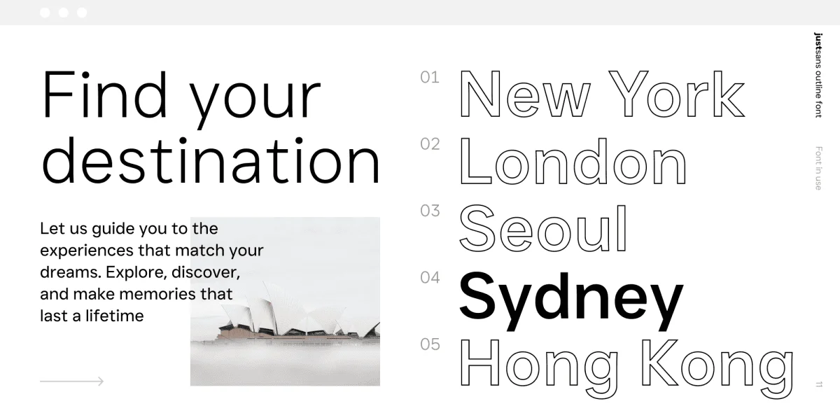 JUST Sans Outline Font Family preview 11