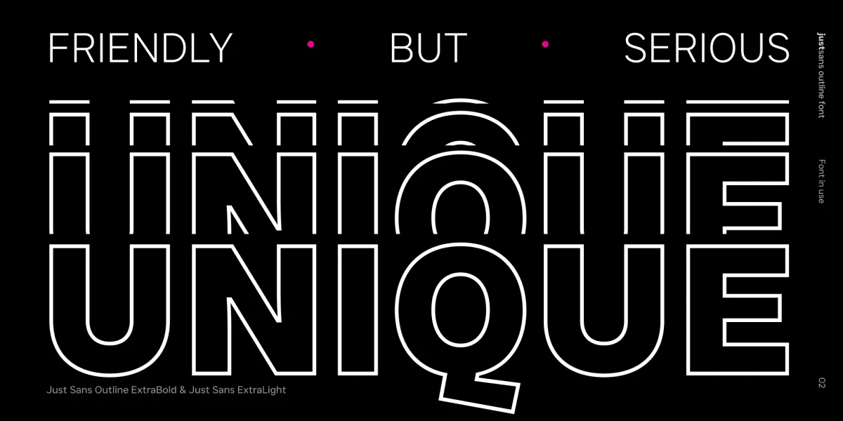 JUST Sans Outline Font Family preview 2
