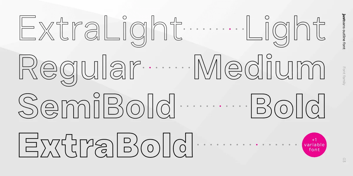 JUST Sans Outline Font Family preview 3