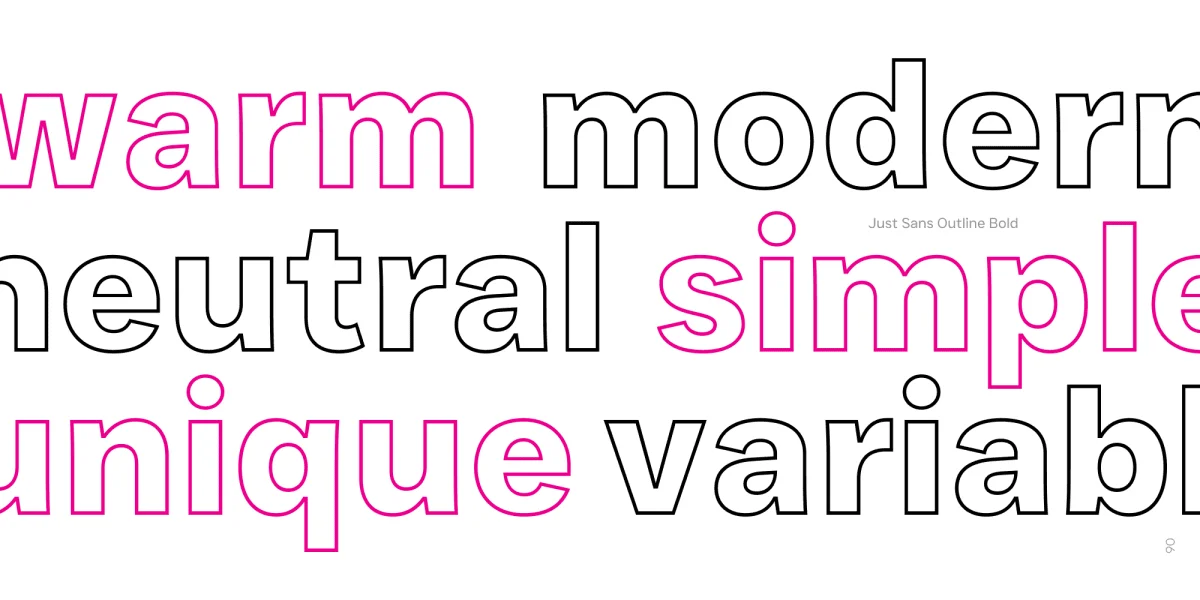 JUST Sans Outline Font Family preview 6