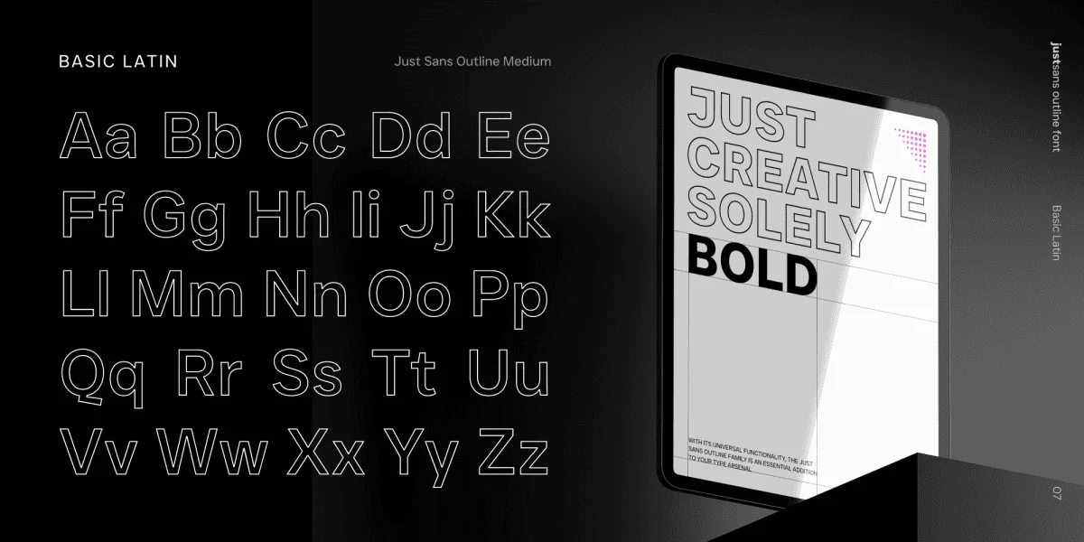 JUST Sans Outline Font Family preview 7
