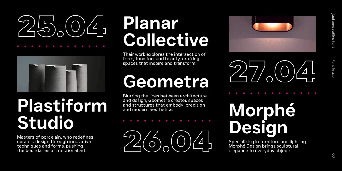 JUST Sans Outline Font Family preview 9