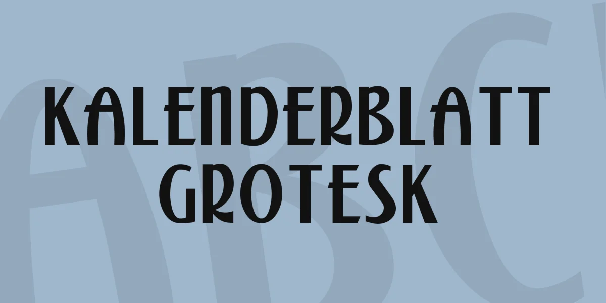 Kalenderblatt Grotesk Font