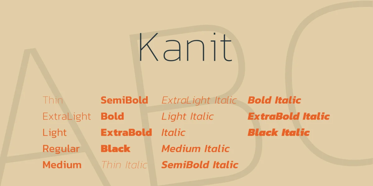 Kanit Font Family preview 2