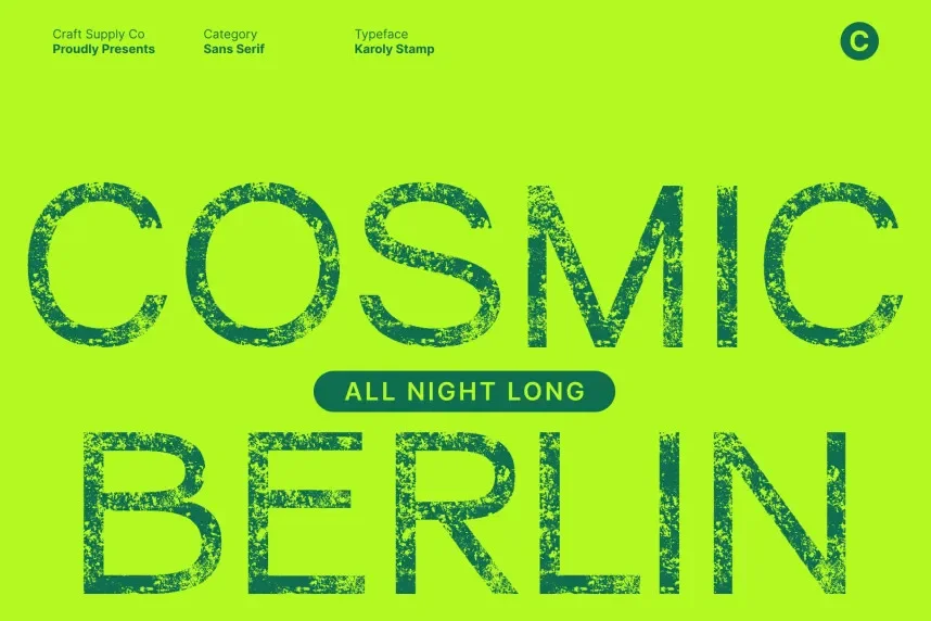 Karoly Stamp Font preview 3