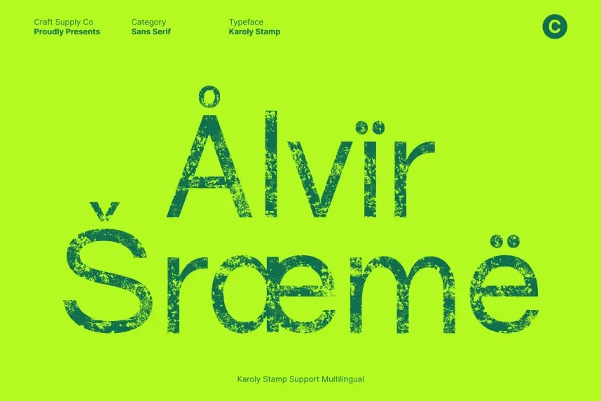 Karoly Stamp Font preview 5