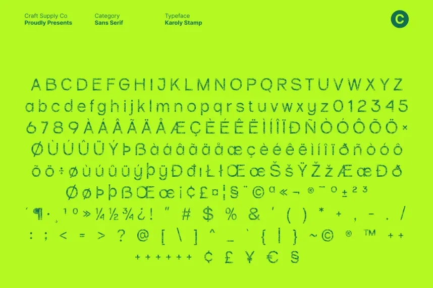 Karoly Stamp Font preview 6