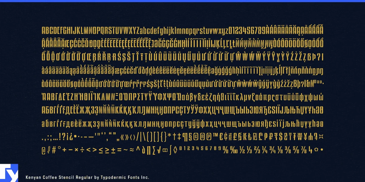 Kenyan Coffee Stencil Font preview 7