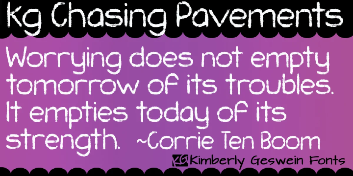 KG Chasing Pavements Font
