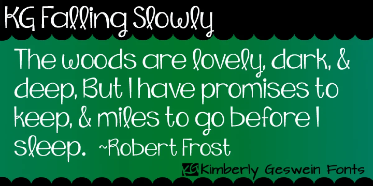 KG Falling Slowly Font