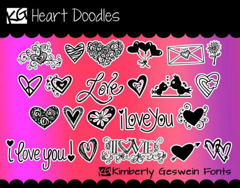 KG Heart Doodles Font