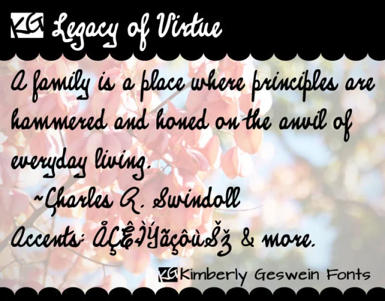 KG Legacy of Virtue Font