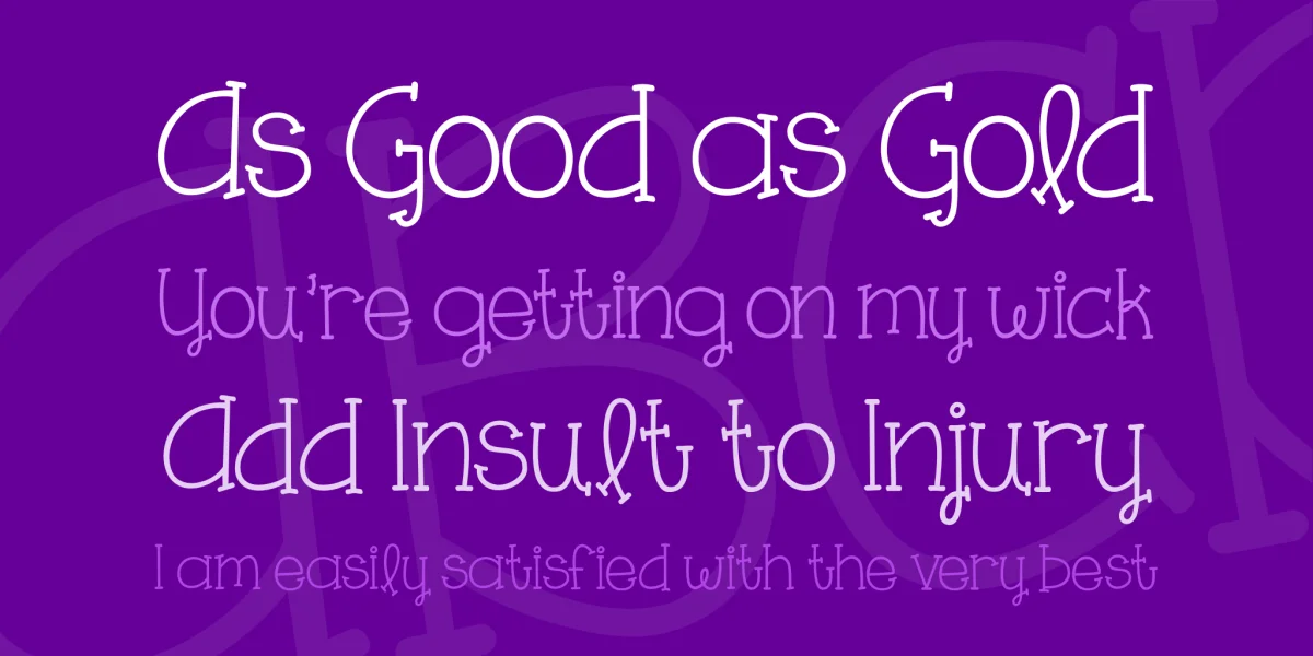 KG One Thing Font preview 2