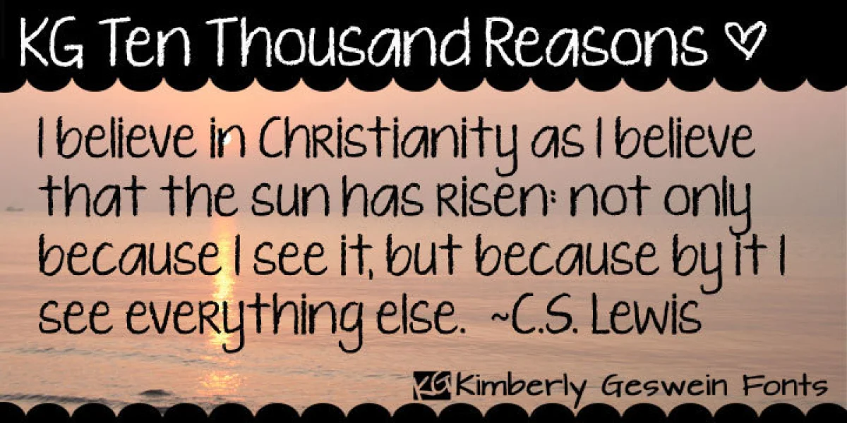 KG Ten Thousand Reasons Font Family
